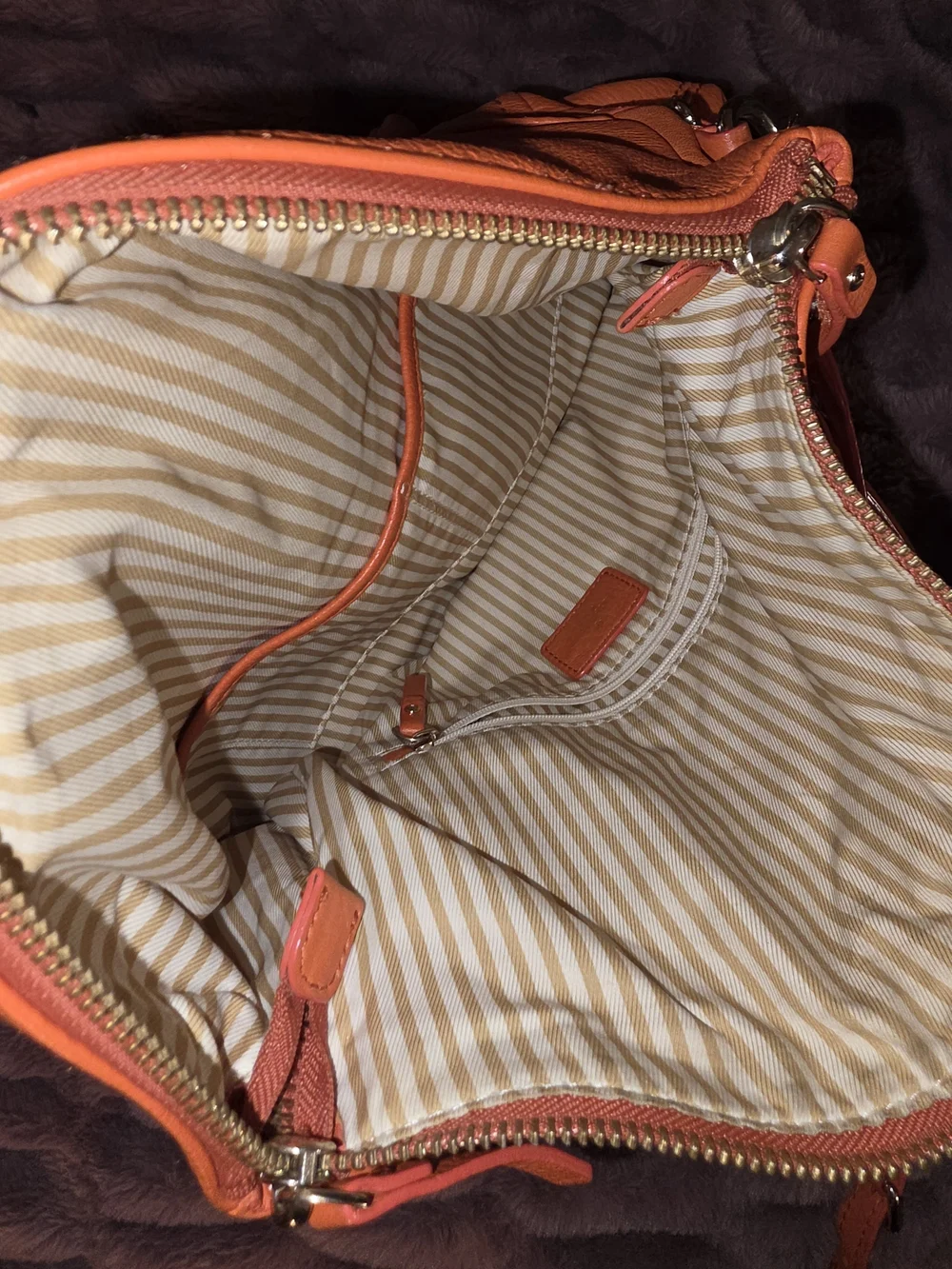 kate spade orange leather shoulder satchel with crossbody strap